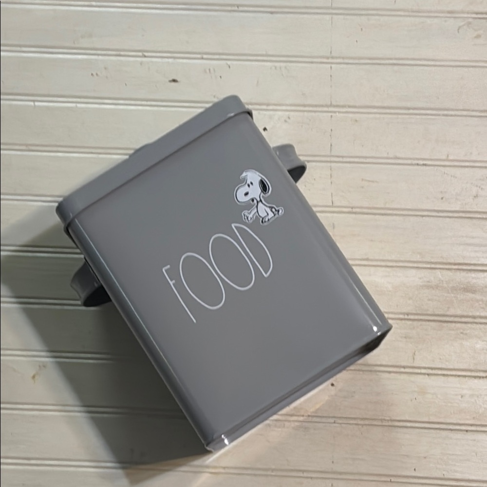 Rae Dunn Gray Pet Food Container with Snoopy